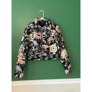 Forever 21, floral tapestry jacket.